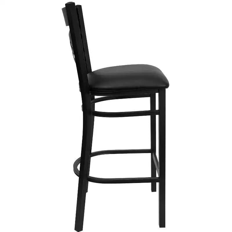 Flash Furniture Black ''X'' Back Metal Restaurant Barstool