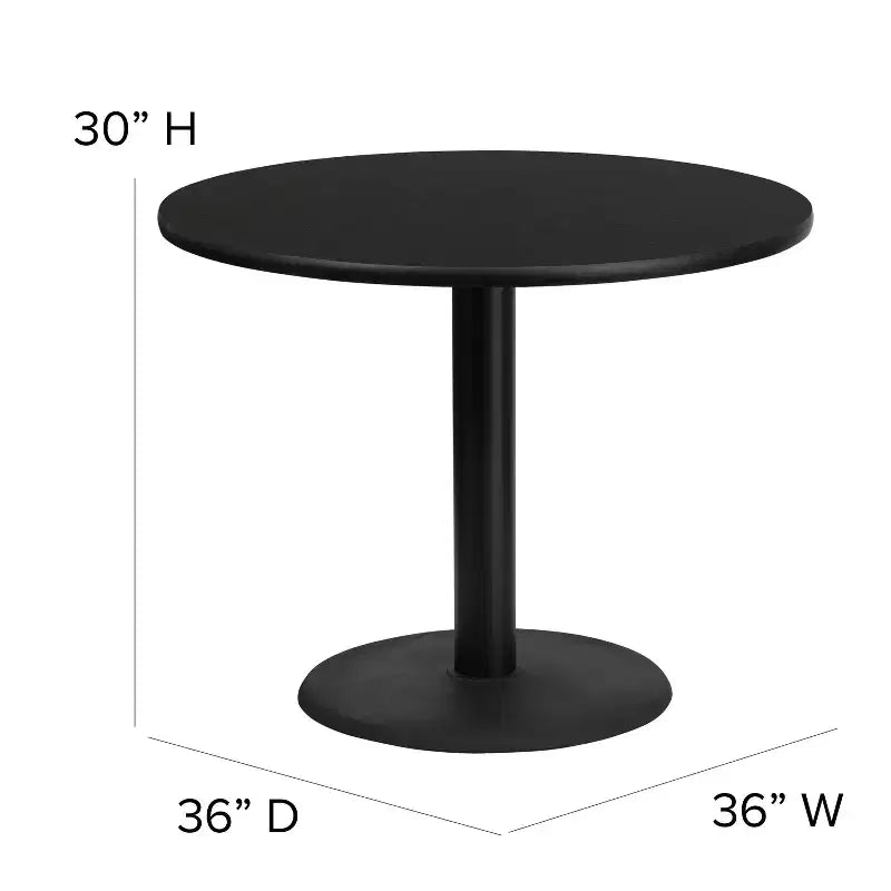 Flash Furniture 36'' Round Laminate Table Set with X-Base and 4 Trapezoidal Back Banquet Chairs
