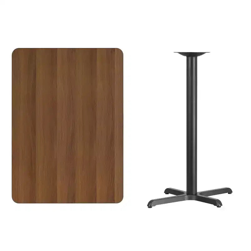Plateau de table rectangulaire en stratifié 30" x 42" Flash Furniture avec pied de table hauteur bar 23,5" x 29,5"