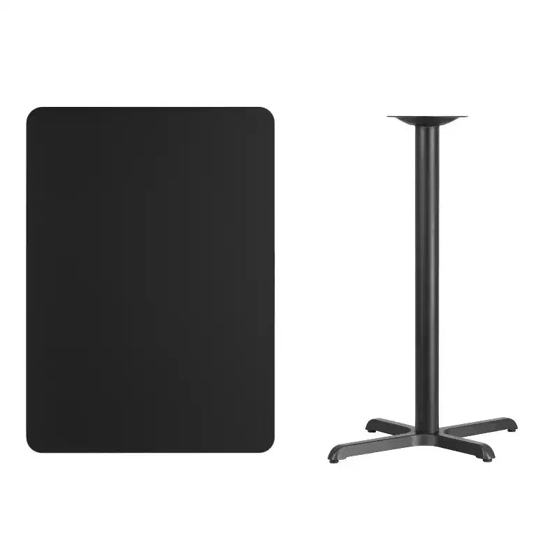 Plateau de table rectangulaire en stratifié 30" x 42" Flash Furniture avec pied de table hauteur bar 23,5" x 29,5"