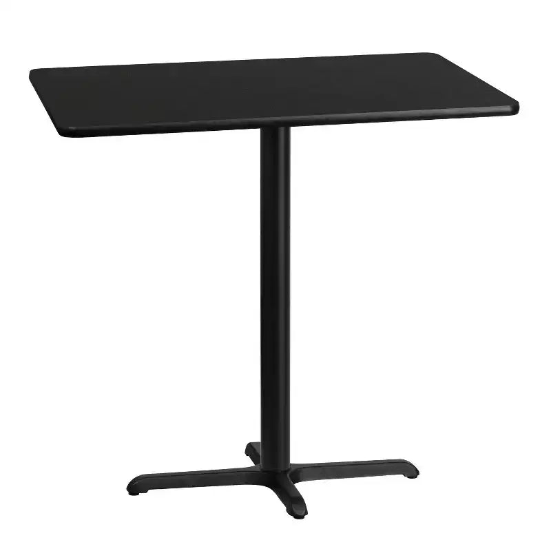 Plateau de table rectangulaire en stratifié 30" x 42" Flash Furniture avec pied de table hauteur bar 23,5" x 29,5"