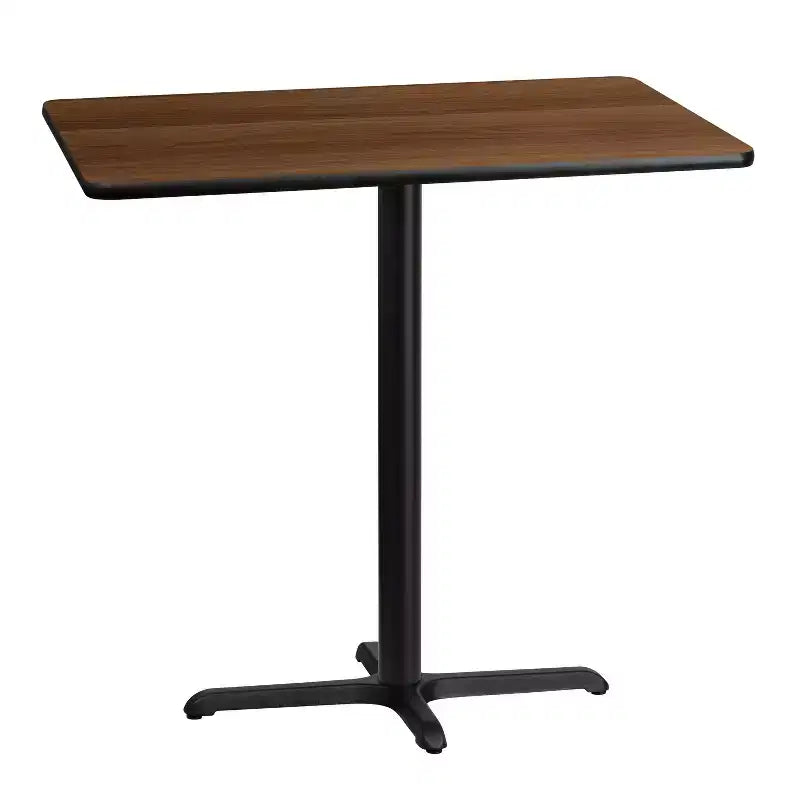 Plateau de table rectangulaire en stratifié 30" x 42" Flash Furniture avec pied de table hauteur bar 23,5" x 29,5"