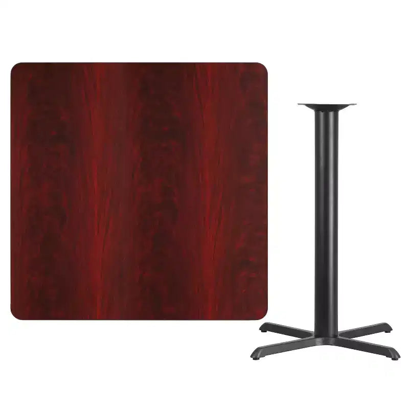 Plateau de table carré en stratifié de 107 cm avec base de table hauteur bar de 84 cm x 84 cm Flash Furniture