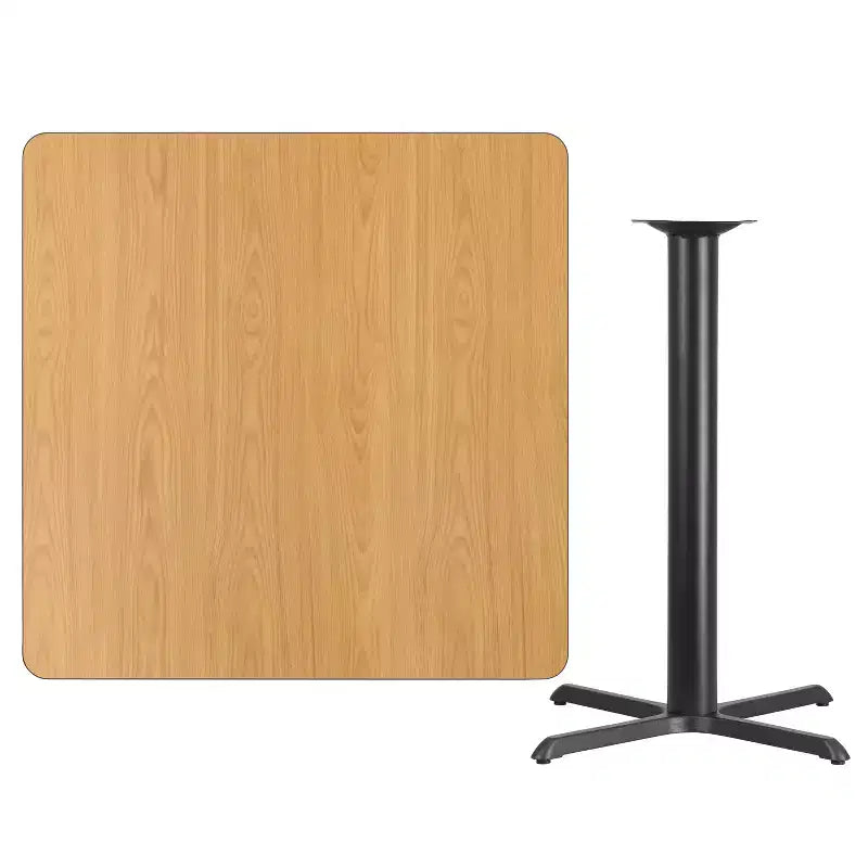 Plateau de table carré en stratifié de 107 cm avec base de table hauteur bar de 84 cm x 84 cm Flash Furniture