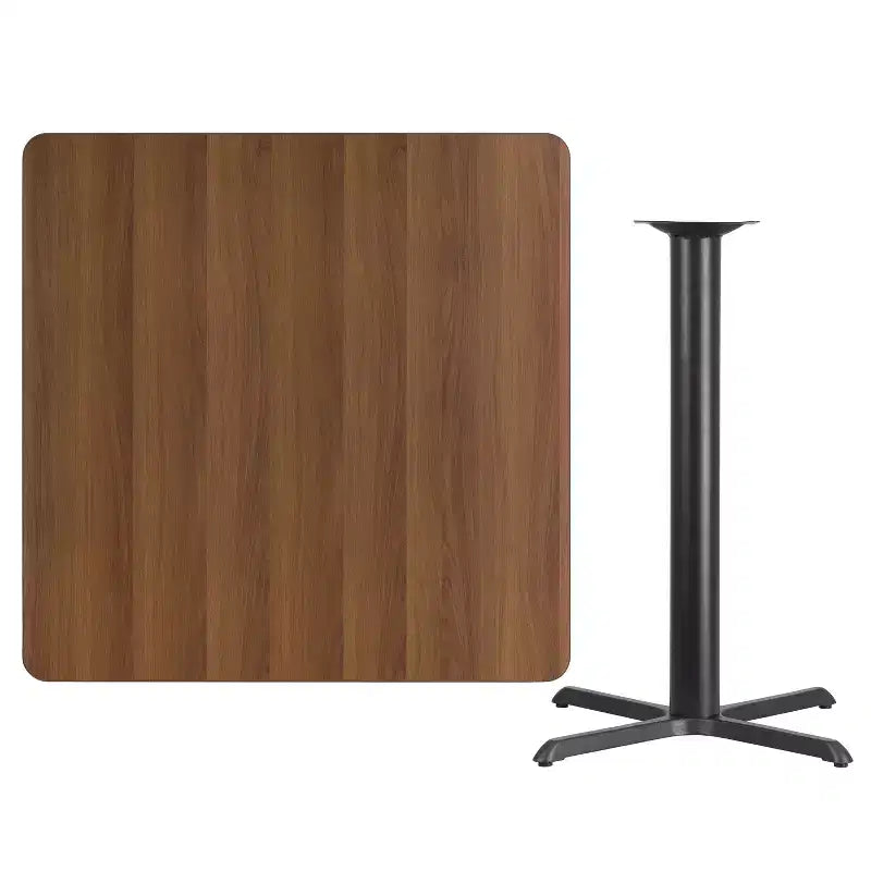 Plateau de table carré en stratifié de 107 cm avec base de table hauteur bar de 84 cm x 84 cm Flash Furniture