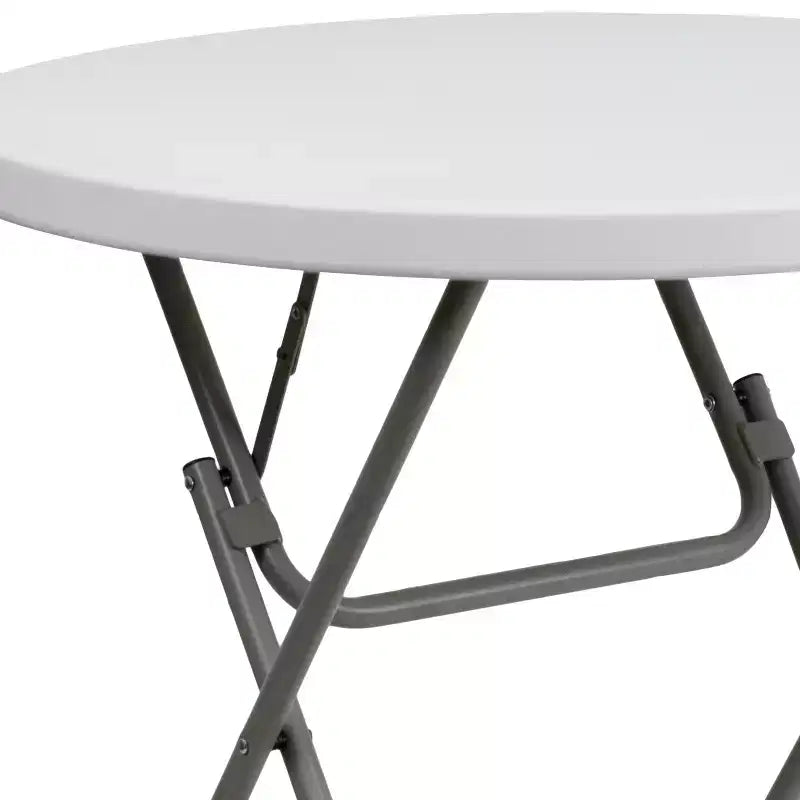 Table pliante ronde en plastique blanc granit de 2,63 pieds de Flash Furniture