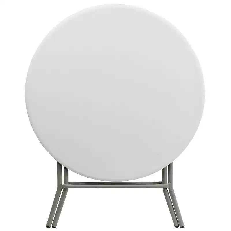 Table pliante ronde en plastique blanc granit de 2,63 pieds de Flash Furniture