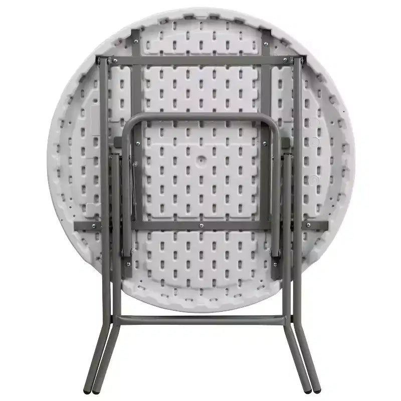 Table pliante ronde en plastique blanc granit de 2,63 pieds de Flash Furniture