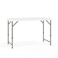 Flash Furniture Elon 4-Foot Height Adjustable Bi-Fold Granite White Plastic Folding Table