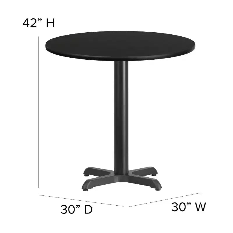 Flash Furniture 30'' Round Laminate Table Set with X-Base and 4 Ladder Back Metal Barstools