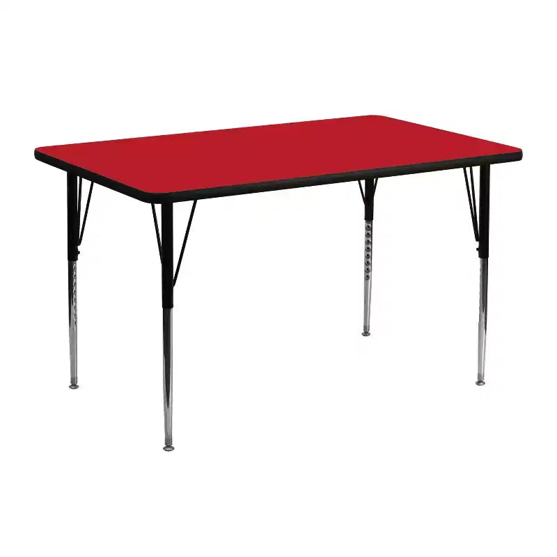 Flash Furniture Table d'activité rectangulaire en stratifié haute pression de 24''L x 48''l - Pieds réglables en hauteur standard