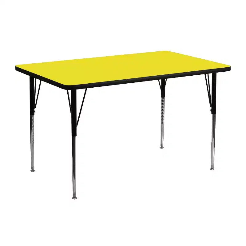 Flash Furniture Table d'activité rectangulaire en stratifié haute pression de 24''L x 48''l - Pieds réglables en hauteur standard