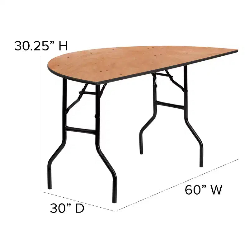 Flash Furniture 5-Foot Half-Round Wood Folding Banquet Table