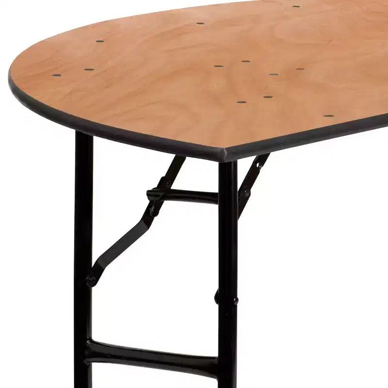 Flash Furniture 5-Foot Half-Round Wood Folding Banquet Table