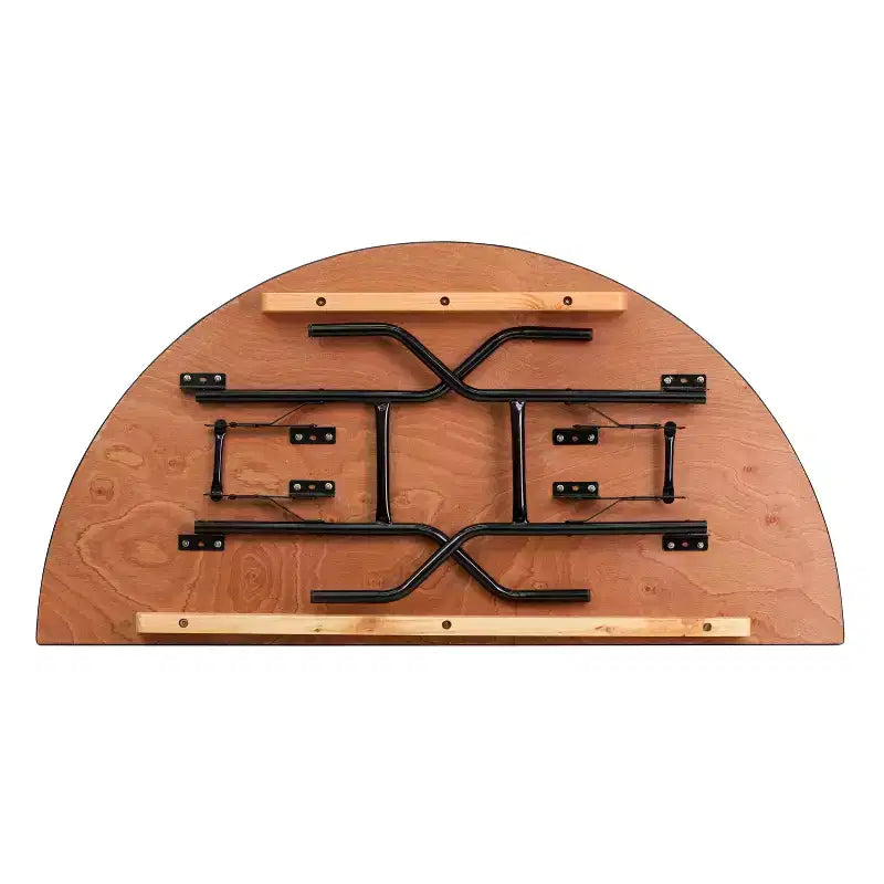 Flash Furniture 5-Foot Half-Round Wood Folding Banquet Table