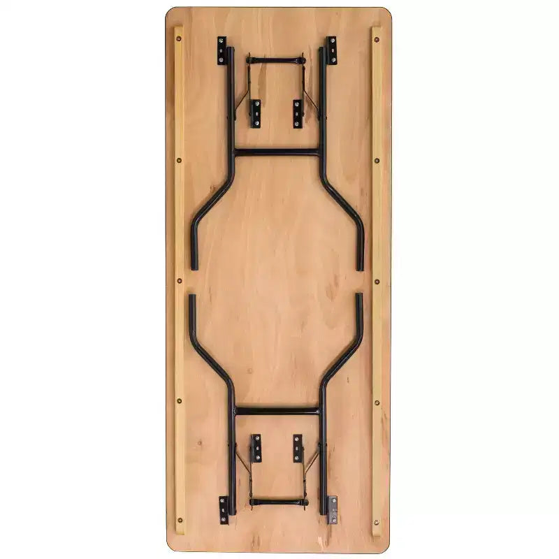 Flash Furniture 6-Foot Rectangular Wood Folding Banquet Table with Clear Coated Finished Top