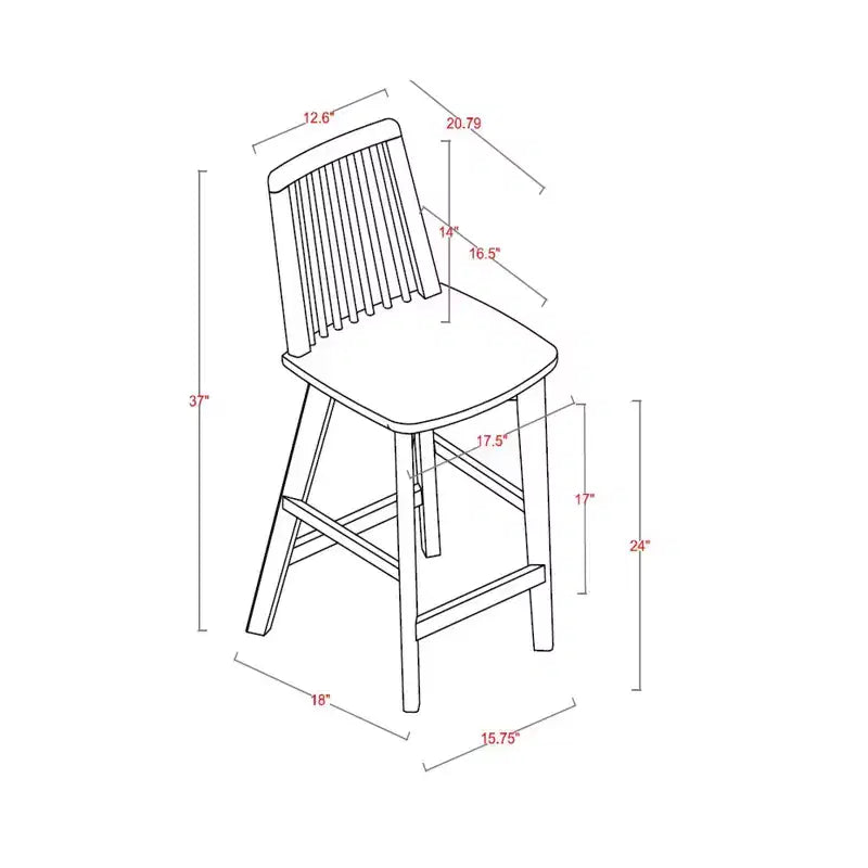 Linden Modified Windsor Wood Counter Height Barstool - Threshold designed with Studio McGee