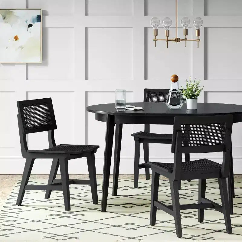 Table à manger extensible ronde Astrid style Mid-Century - Threshold