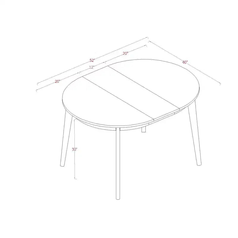 Table à manger extensible ronde Astrid style Mid-Century - Threshold