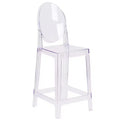 Flash Furniture Ghost Counter Stool with Oval Back in Transparent Crystal