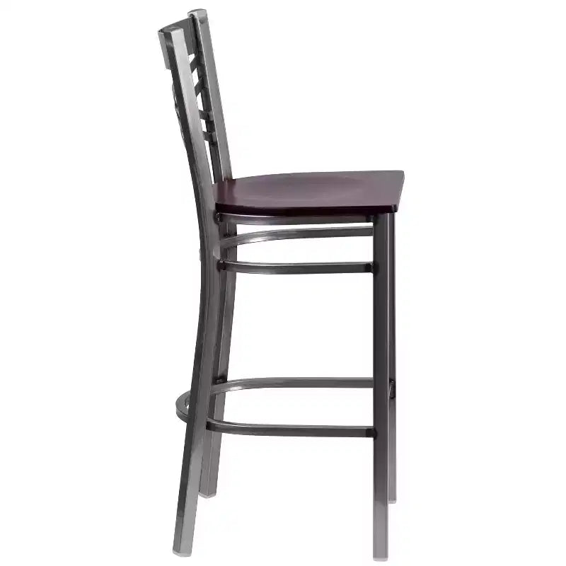 Flash Furniture Clear Coated ''X'' Back Metal Restaurant Barstool