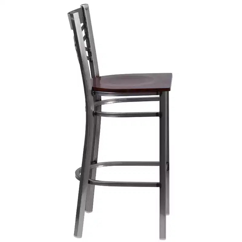 Flash Furniture Clear Coated ''X'' Back Metal Restaurant Barstool