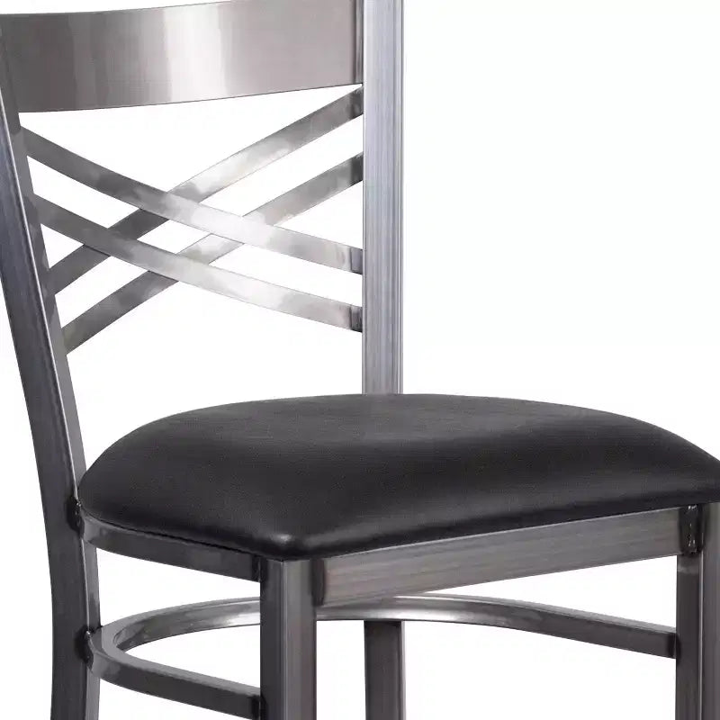 Flash Furniture Clear Coated ''X'' Back Metal Restaurant Barstool