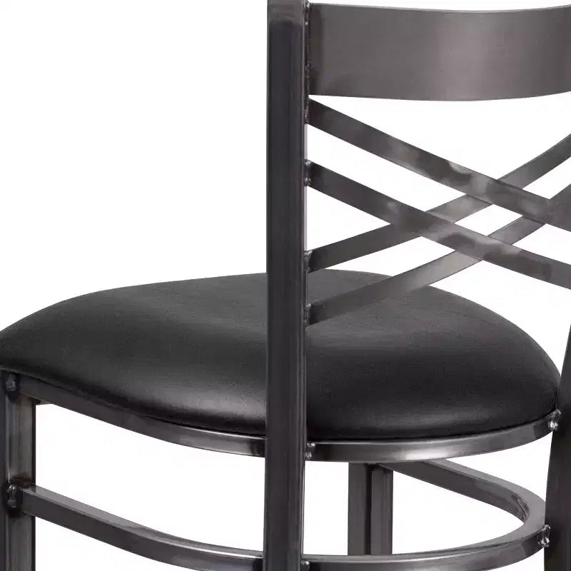 Flash Furniture Clear Coated ''X'' Back Metal Restaurant Barstool