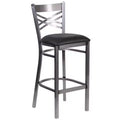 Flash Furniture Clear Coated ''X'' Back Metal Restaurant Barstool
