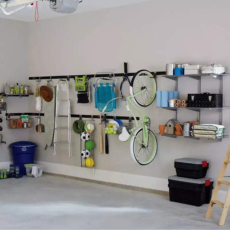 Rubbermaid Universal Metallic FastTrack Hanging Garage Hook Organizers (6 Pack)