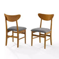 Set of 2 Landon Wood Dining Chairs with Upholstered Seat - Crosley