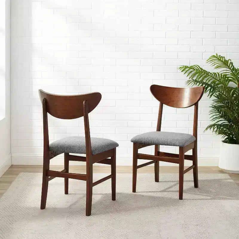 Set of 2 Landon Wood Dining Chairs with Upholstered Seat - Crosley