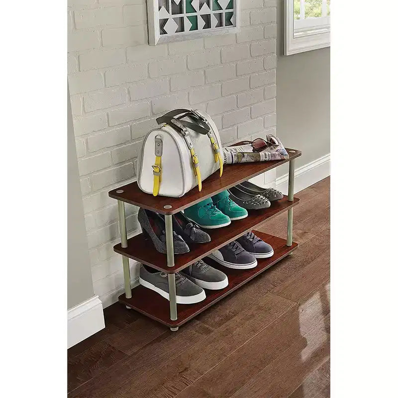 ClosetMaid 501500 Heavy Duty 3-Tier Shoe Organizer Rack for 12 Pairs of Shoes, Cherry Finish