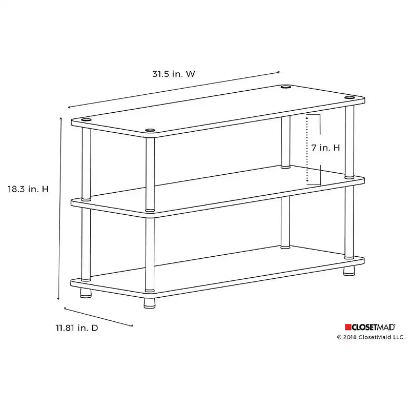 ClosetMaid 501500 Heavy Duty 3-Tier Shoe Organizer Rack for 12 Pairs of Shoes, Cherry Finish