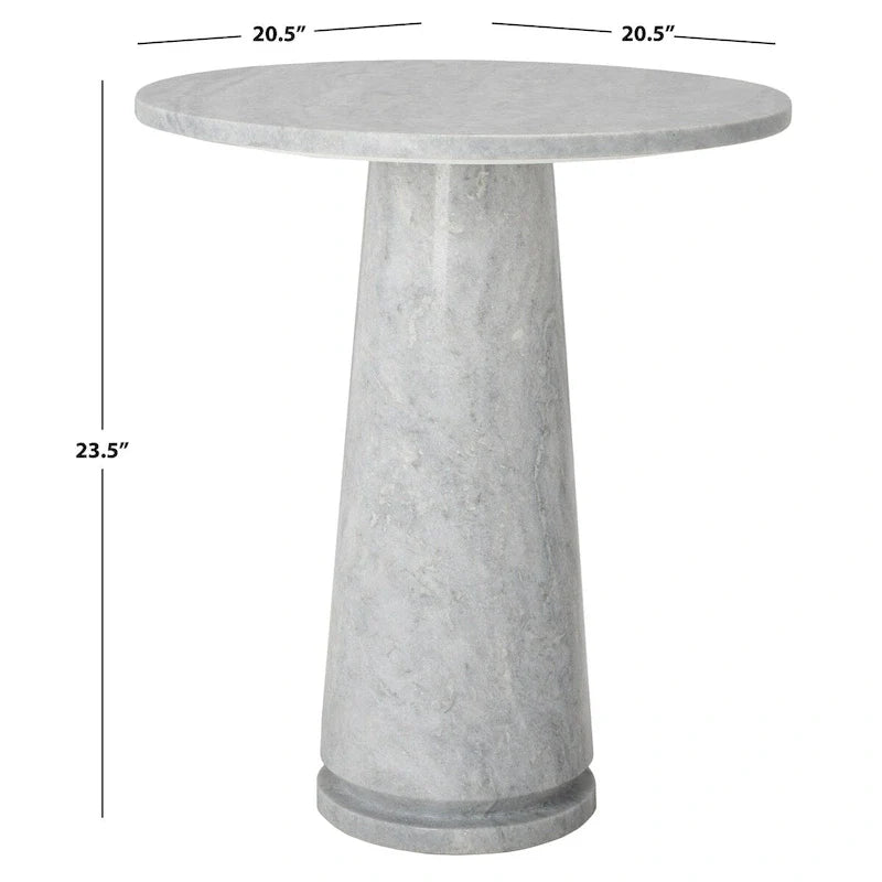 Table d'appoint ronde haute en marbre SAFAVIEH Couture Ghicu - 56 cm L x 53 cm P x 61 cm H - 21Wx21Dx24H