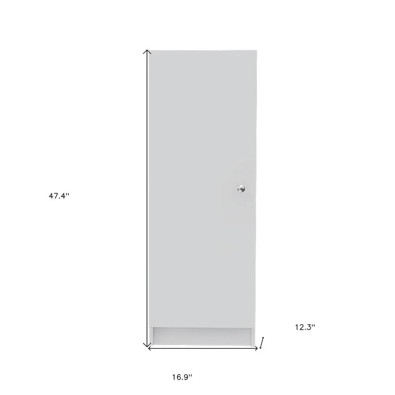 HomeRoots 47 White Wood Pantry Or Storage Closet - 16.9' X '47.4' X '12.3