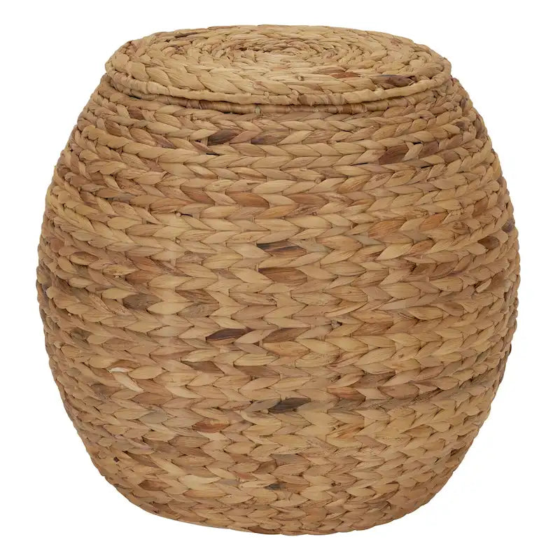 Household Essentials Handwoven Barrel Wicker Storage Basket Side Table - 17.0L x 17.0W x 19.0H