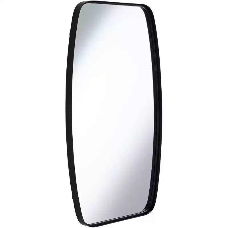 Uttermost Erin Rectangular Vanity Decorative Wall Mirror Modern Black Curved Metal Frame 26 3/4 Wide for Bathroom Bedroom Living Room Office Entryway