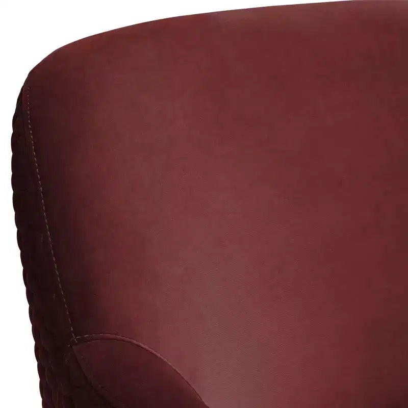 Studio 55D Ames Quilted Wine Velvet Swivel Chair