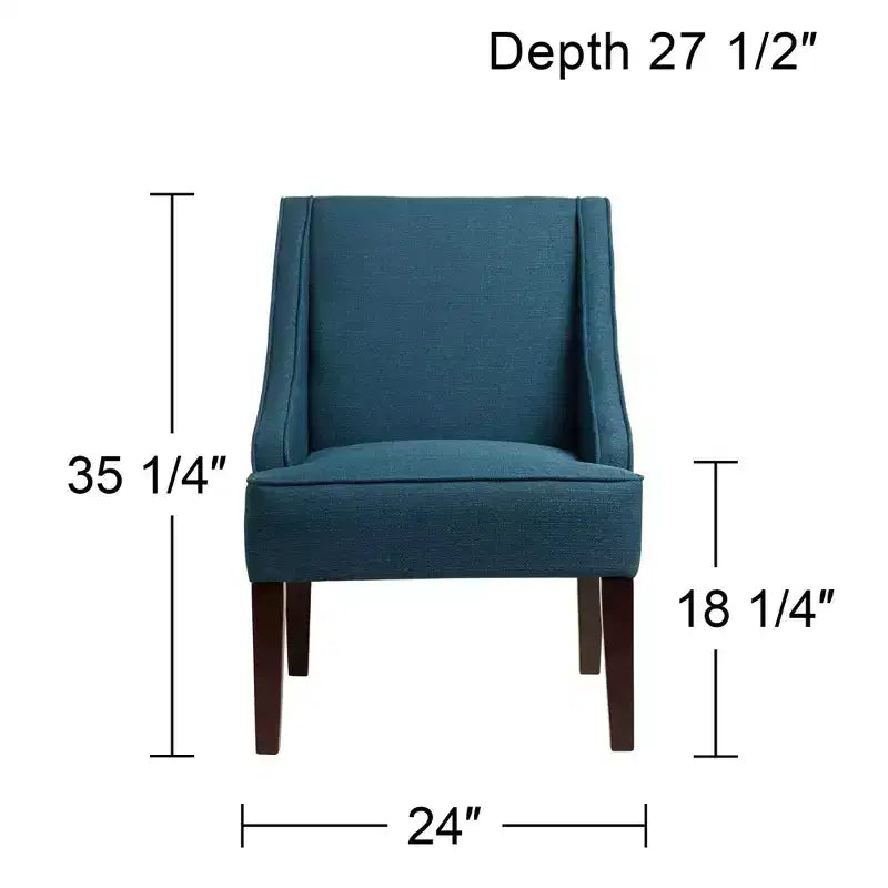 Elm Lane Dixon 35 1/4 Blue Fabric Swoop Arm Chair
