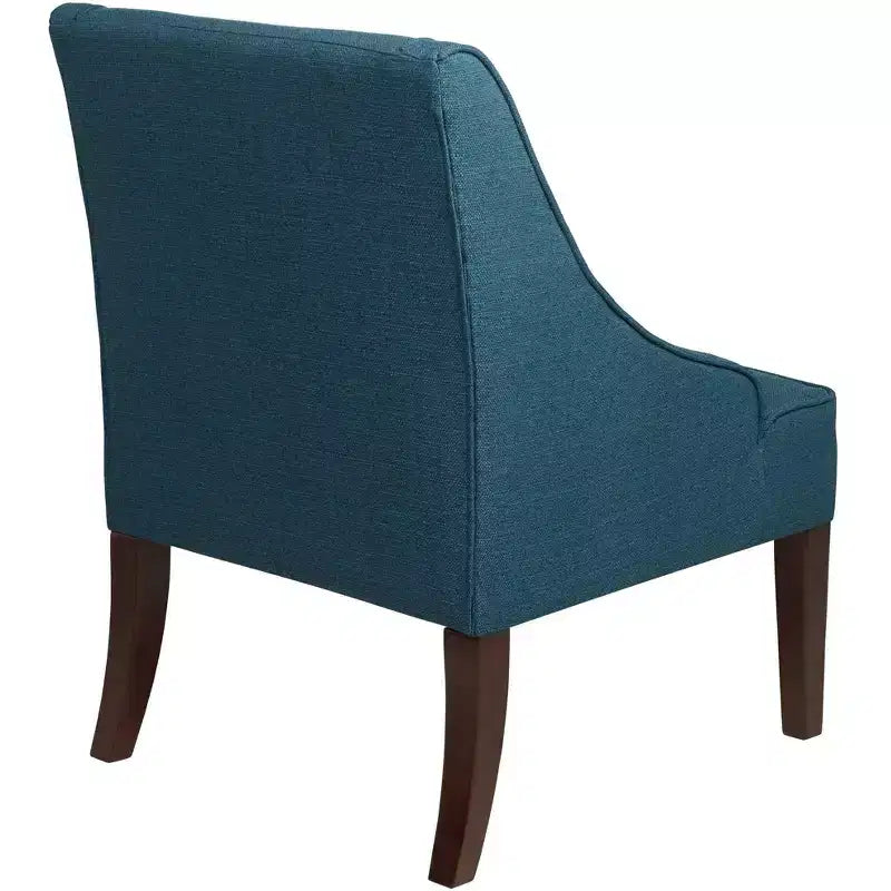 Elm Lane Dixon 35 1/4 Blue Fabric Swoop Arm Chair