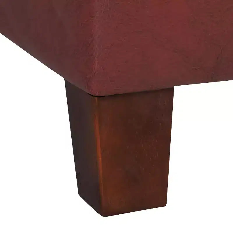 Square Tufted Faux Leather Storage Ottoman - HomePop