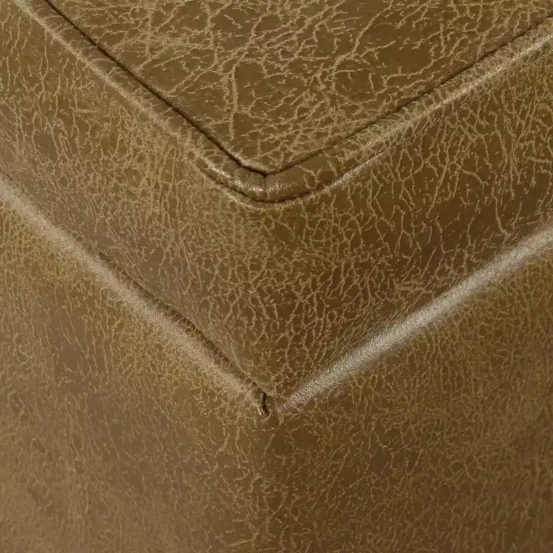 Square Tufted Faux Leather Storage Ottoman - HomePop