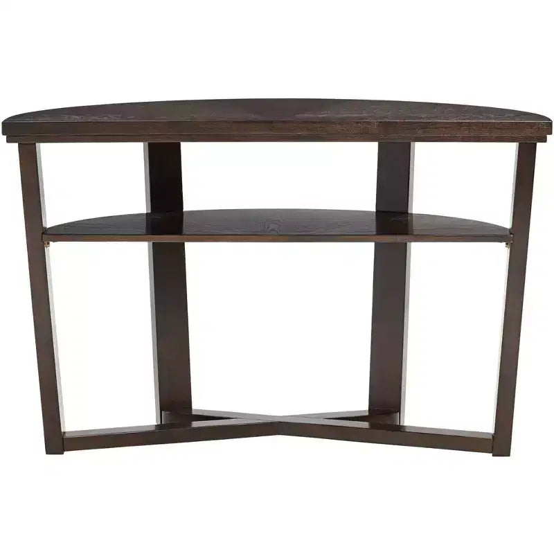 Elm Lane Conrad Modern Rich Wood Console Table 47 1/2 x 18 with Shelf Dark Brown Crisscross Leg for Living Room Bedroom Bedside Entryway Home Office
