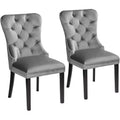 55 Downing Street 55 Downing Annabelle 20 Tufted Gray Velvet Dining Chairs Set of 2