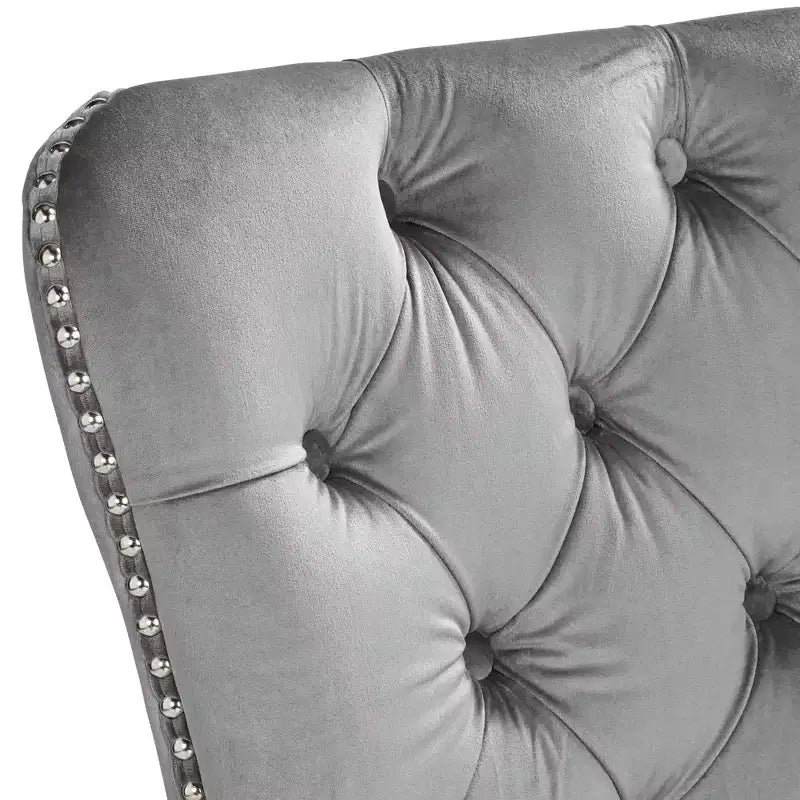 55 Downing Street 55 Downing Annabelle 20 Tufted Gray Velvet Dining Chairs Set of 2