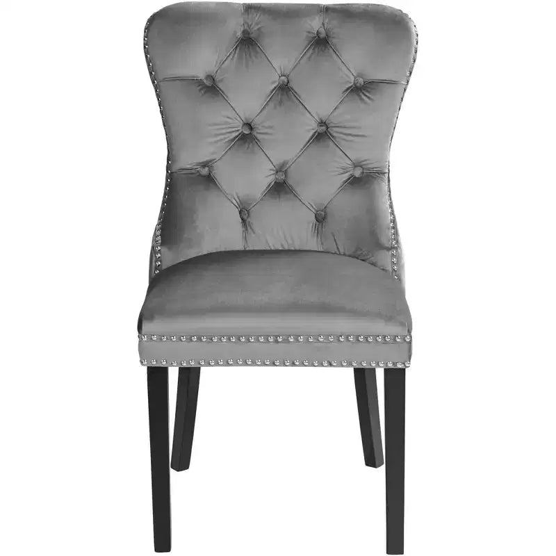 55 Downing Street 55 Downing Annabelle 20 Tufted Gray Velvet Dining Chairs Set of 2