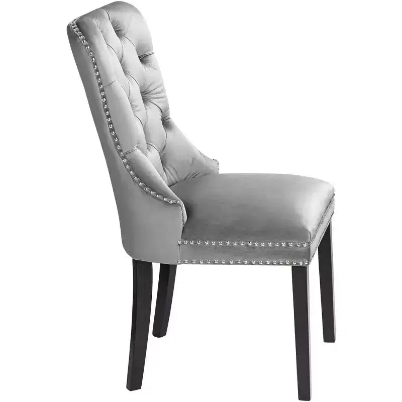 55 Downing Street 55 Downing Annabelle 20 Tufted Gray Velvet Dining Chairs Set of 2