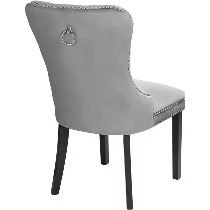 55 Downing Street 55 Downing Annabelle 20 Tufted Gray Velvet Dining Chairs Set of 2