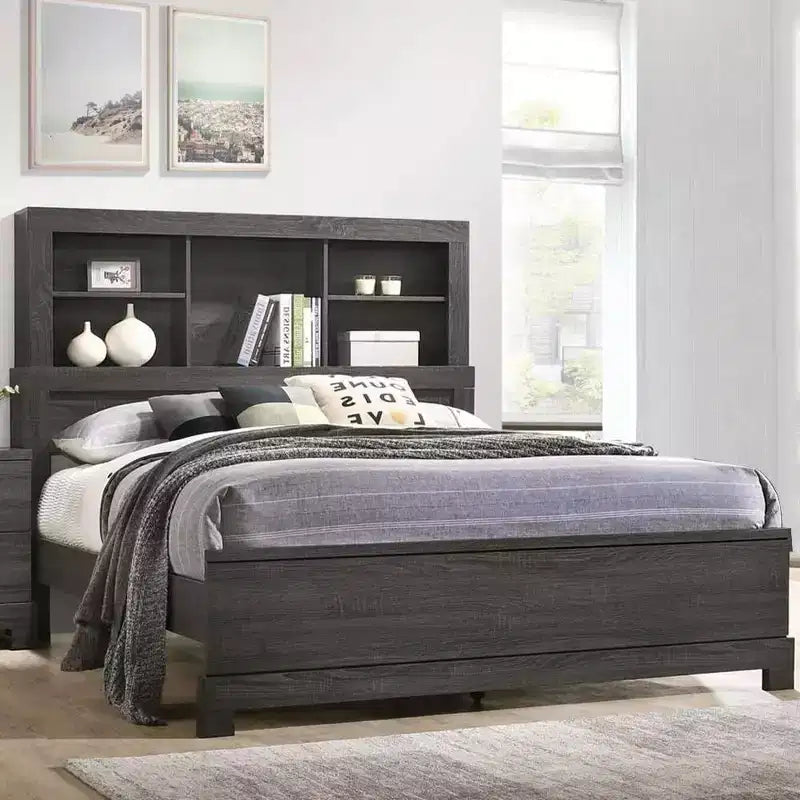 Lantha Bed with Storage Gray Oak - Acme Furniture
